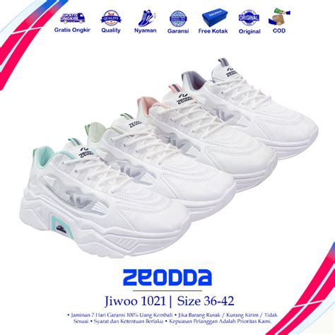 Jual Dx F Zeodda Jiwoo Sepatu Sneakers Wanita Warna Putih Kulit