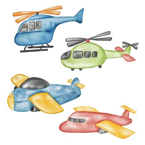 Premium Vector | Airplane Nursery illustrations hand painted watercolor ...