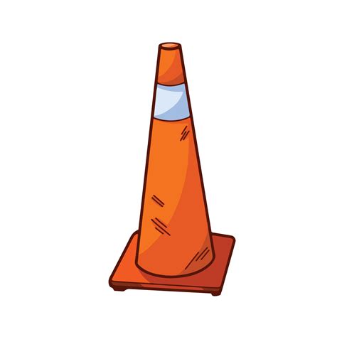 Ilustra O Em Vetor Cone De Tri Ngulo De Tr Fego De Rua Laranja Isolada