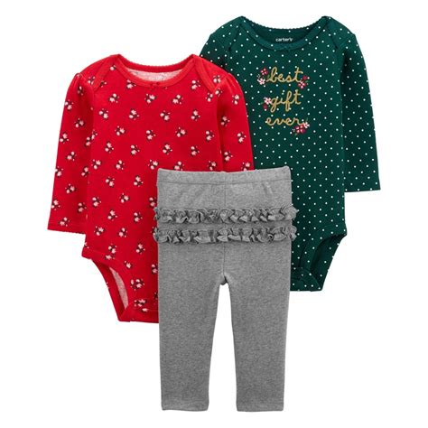 Conjunto Feminino Carters Body Calça Kit 3 peças Best Gift Menina Tam 3