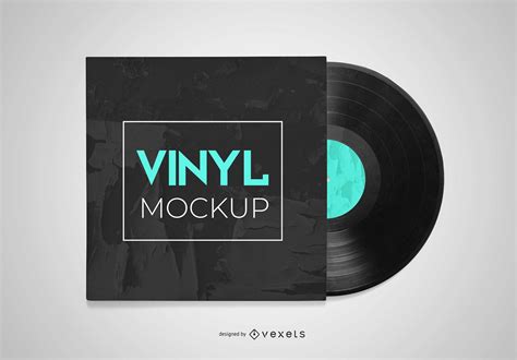 Vinyl Record Sleeve Mockup Design PSD Editable Template