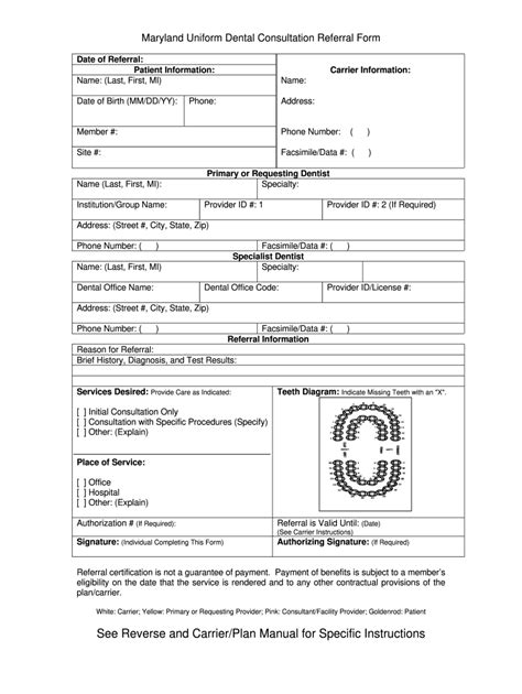 Maryland Uniform Consultation Referral Form Fillable Printable Forms