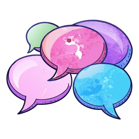 Colorful Speech Bubbles With Watercolour Texture Premium Ai Generated