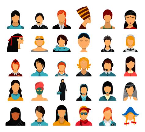 Avatar Set Clipart Transparent Png Hd Woman Avatar Icon Set Character