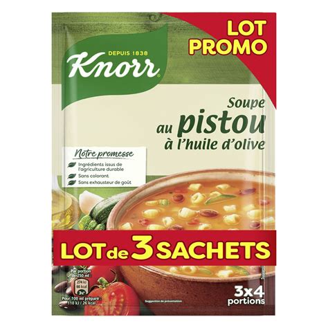 Knorr Soupe D Shydrat E Au Pistou L Huile D Olive X Portions X G