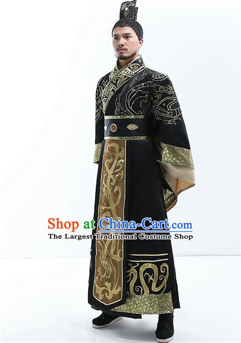 Traditional Chinese Qin Dynasty Majesty Costumes Ancient Drama Emperor