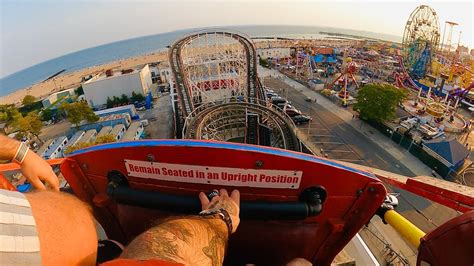 Coney Island Cyclone Pov Ultra Wide 4k Front Row 60fps Luna Park Coney