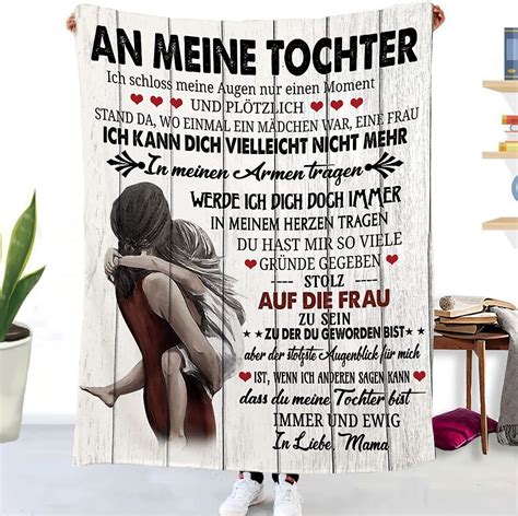 LANGSHI Geschenke für Tochter to Meine Tochter Decke von Mama