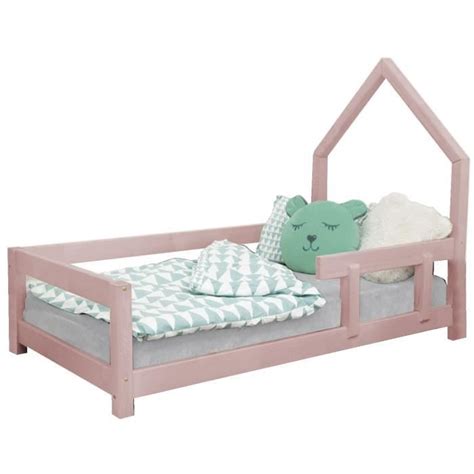 Lit Cabane Enfant POPPI 90 X 160 Rose Pastel GENERIQUE A Lattes