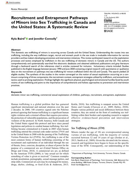 PDF Recruitment And Entrapment Pathways Of Minors Into Sex