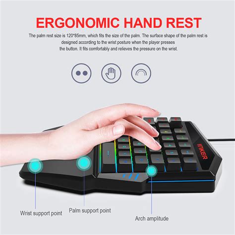 Inker K One Handed Multi Color Backlight Gaming Keyboard