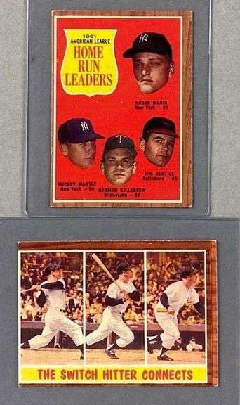 2 1962 Topps Mickey Mantle Cards Matthew Bullock Auctioneers