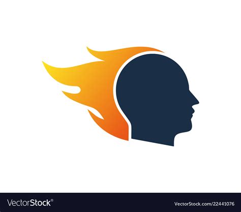 Fire human head logo icon design Royalty Free Vector Image