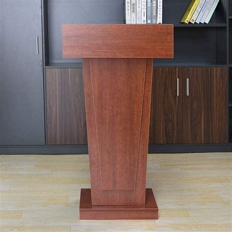 Podium Reception Desk Wood Standing Desk Portable Floor Lectern