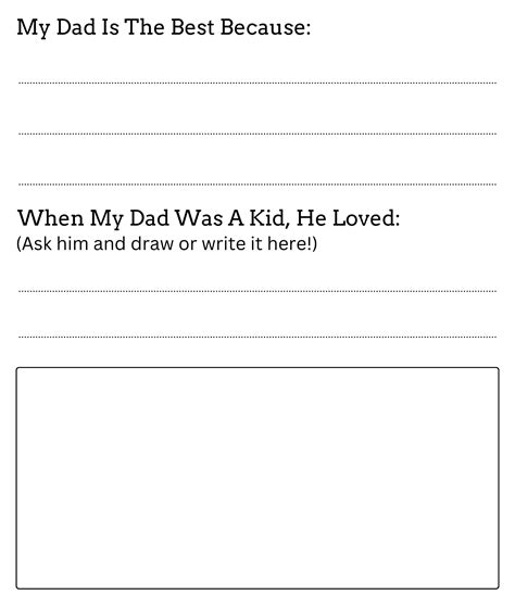 Printable Fathers Day All About My Dad Worksheet All About Daddy