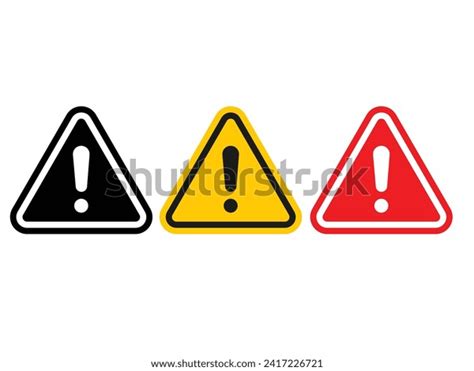 Warning Signs Set Exclamation Mark Warning Stock Vector Royalty Free 2417226721 Shutterstock