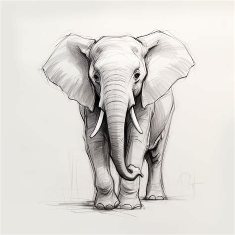 Original Elephant Sketch for Tracing - Etsy