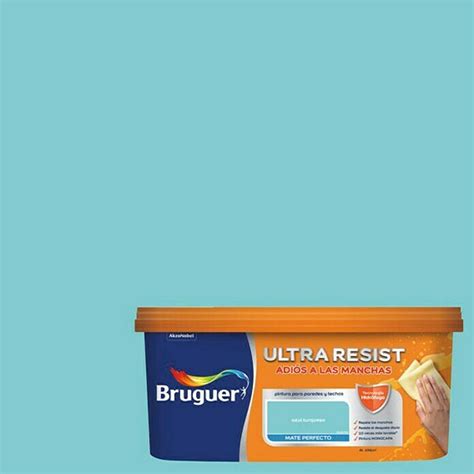 Bruguer Ultra Resist Pintura Para Paredes Azul Turquesa Mate L