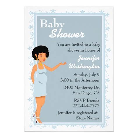 Chic African American Baby Boy Shower Invitation 5" X 7" Invitation Card | Zazzle