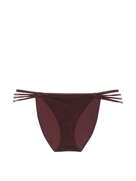 Buy VS Archives Strappy Hardware String Bikini Bottom Burgundy Dots Order Bikini Bottom