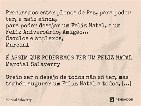 Precisamos Estar Plenos De Paz Para Marcial Salaverry Pensador