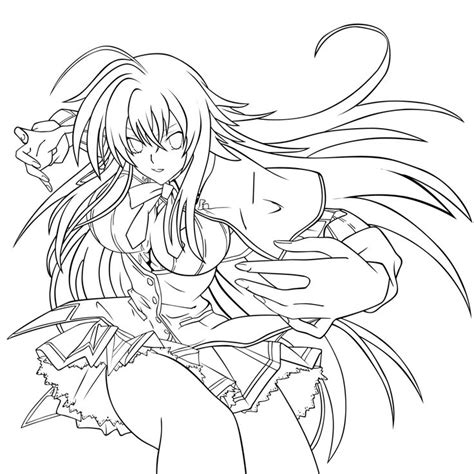 High School DxD Rias Gremory Highschool Dxd Coloring Pages Dxd