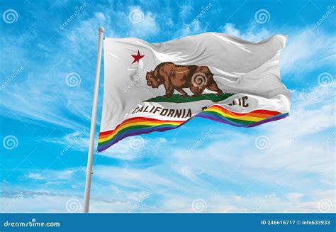 California Lgbt Flag Map Vector Illustration