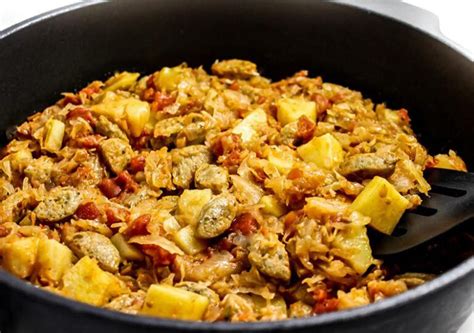 Chicken Sausage Skillet With Sauerkraut Al Fresco