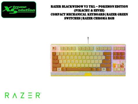 Razer Blackwidow V Tkl Pokemon Edition Pikachu Eevee Compact