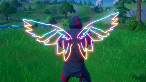 Fortnite Leaked Neon Wings Back Bling Gameplay Daylight Night