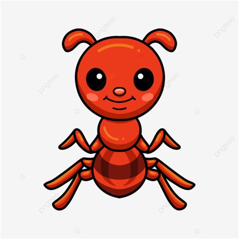 kartun semut merah kecil  lucu semut riang kepala png  vektor