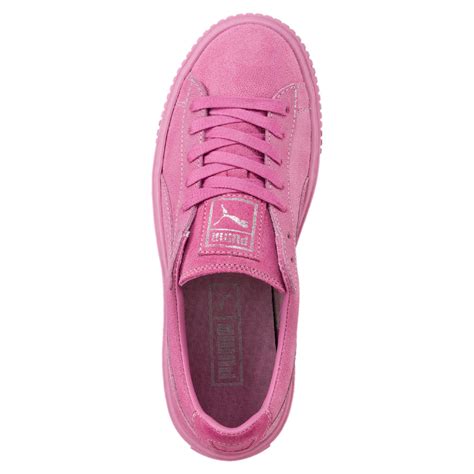 Puma Basket Platform Reset Womens Sneakers In Pink Lyst