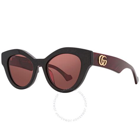 Gucci Red Cat Eye Ladies Sunglasses Gg0957s 005 51 889652392141 Sunglasses Jomashop