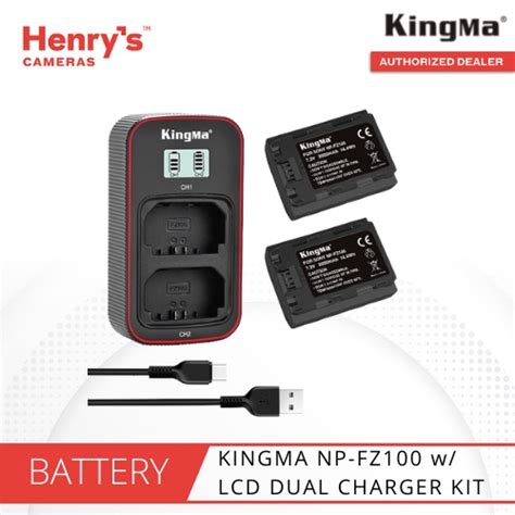 Kingma 2pcs Np Fz100 Battery 1090mah And Lcd Dual Charger Kit Shopee