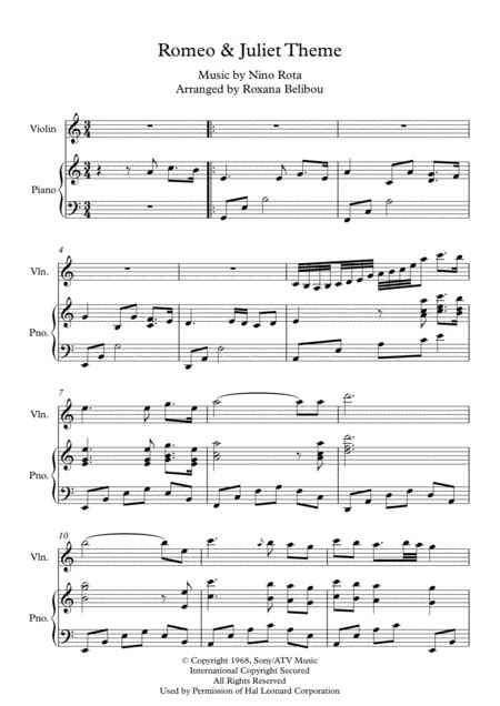 Romeo And Juliet Love Theme By Nino Rota Flute Digital Sheet