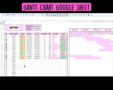 Gantt Chart Excel Template Gantt Chart Google Sheet - Etsy in 2023 ...