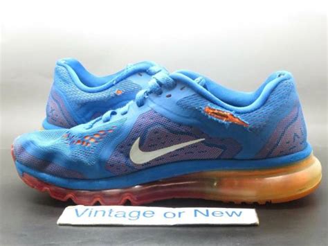 Mens Nike Air Max 2014 Military Blue Total Orange White Running Shoes