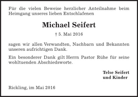 Traueranzeigen Von Michael Seifert Trauer Anzeigen De