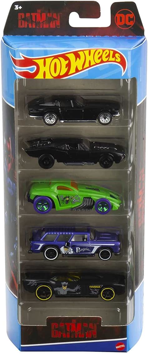 Hot Wheels Batman 5 Pack Multipack Of 5 Batman Themed Vehicles 1 64 Scale Toy Cars For