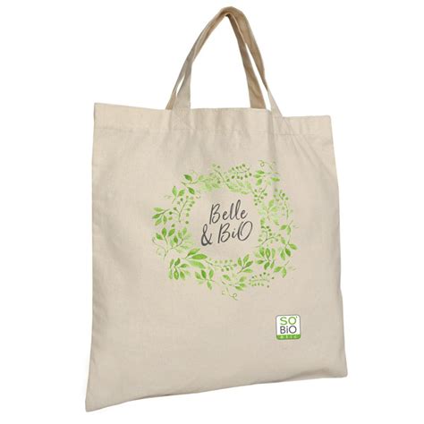 Tote Bag Publicitaire En Coton Naturel Anses Courtes 130g 38x42cm