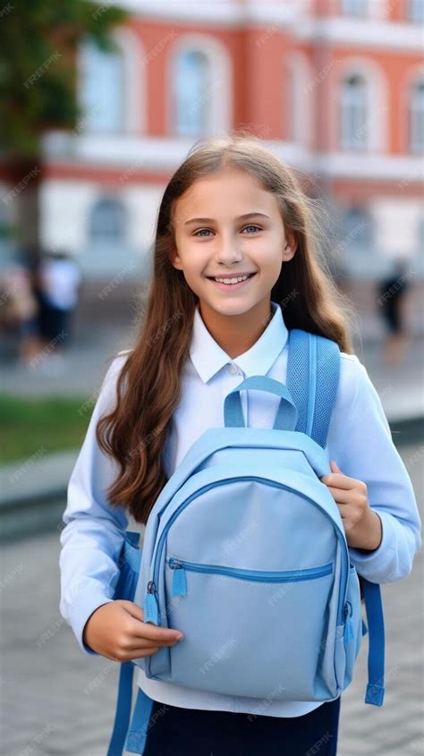 Premium Photo | Back to school schoolgirl student with school bag ...