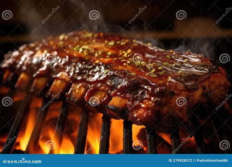 Sizzling Bbq Ribs Stock Illustration Illustration Of Appetizer