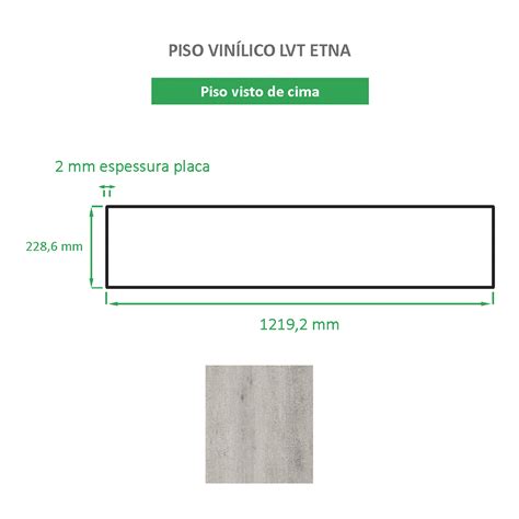 Piso Vinílico LVT Colado Reno Etna caixa c 5 017m² Coleção Itália