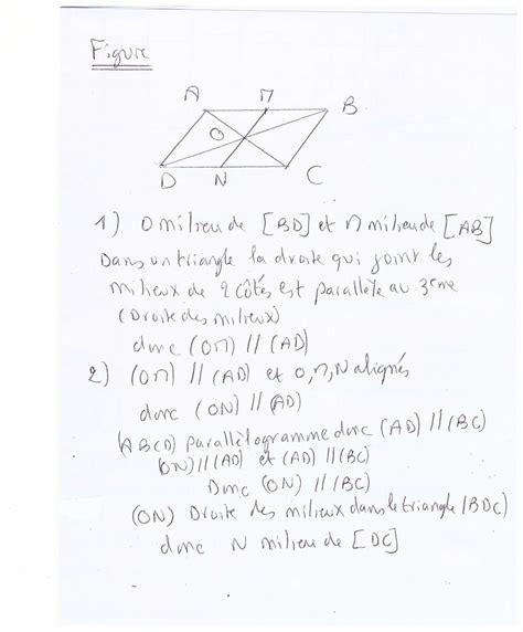 ABCD un parallélogramme de centre O et M le milieu du segment AB La