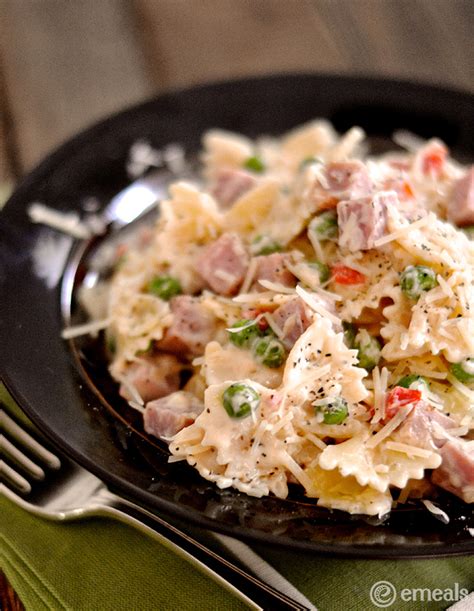 Superfast Dinner Creamy Bow Tie Pasta With Ham The EMeals Blog