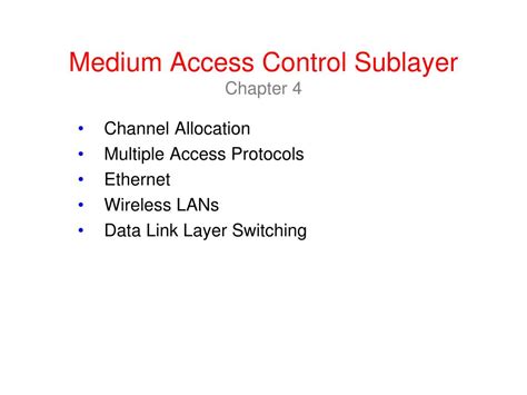 PPT Medium Access Control Sublayer Chapter 4 PowerPoint Presentation