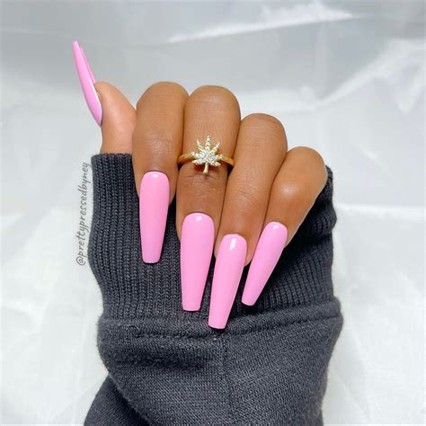 Bubblegum Pink Set Pink Nails Pink Press on Nails Long Nails Coffin Nails Cute Pink Set Pinky ...