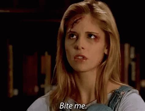 Bite Me Buffy GIF - Bite Me Buffy Sarah Michelle Gellar - Discover ...