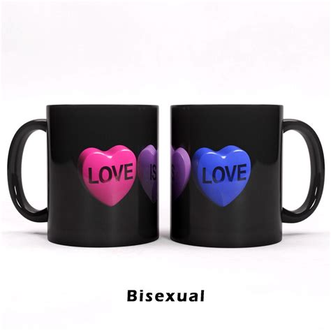 Love Is Love Lgbtq Plus Rainbow 11oz Black Mug Bi Trans Queer Gay