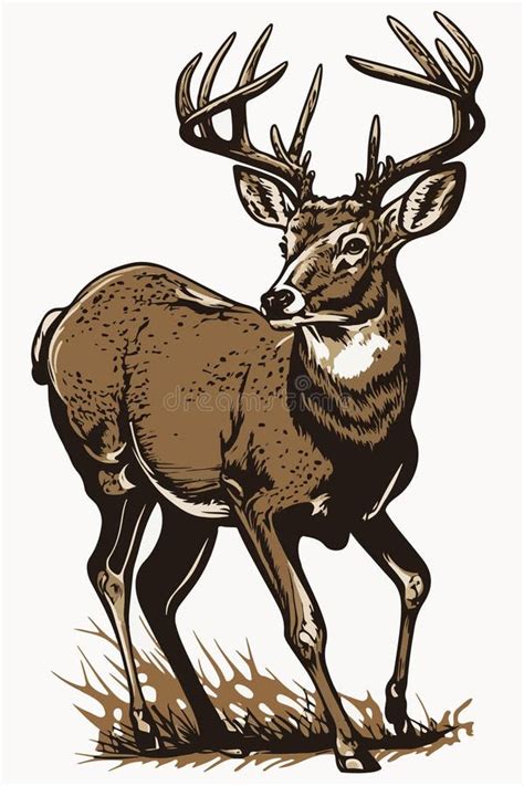 Stag Buck Elk Deer Head Antlers Majestic Retro Portrait Isolated Vector Logo Emblem Mascot